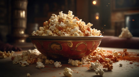 Illustrations of various pop corn images that are unique and look crispy and delicious, 3d realisticの素材