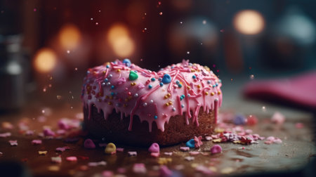 Valentine's Day celebration illustration with unique symbols, 3d realisticの素材