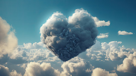 Valentine's Day celebration illustration with unique symbols, 3d realisticの素材