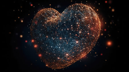 Valentine's Day celebration illustration with unique symbols, 3d realisticの素材