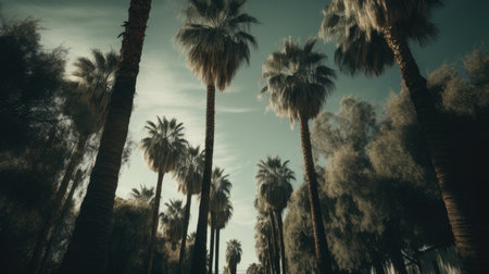 California Day Illustration with Palm Tree, 3d ralisticの素材