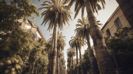 California Day Illustration with Palm Tree, 3d ralisticの素材