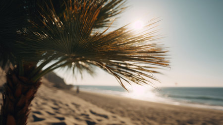 California Day Illustration with Palm Tree, 3d ralisticの素材