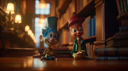 Realistic 3D Pinocchio doll illustration, cartoon 3dの素材