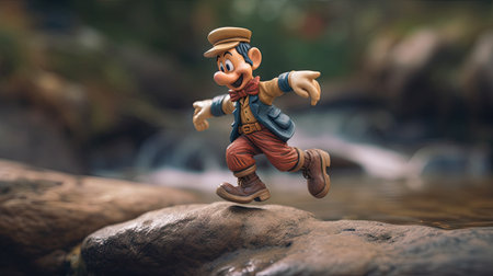 Realistic 3D Pinocchio doll illustration, cartoon 3dの素材