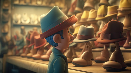 Realistic 3D Pinocchio doll illustration, cartoon 3dの素材