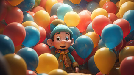 Realistic 3D Pinocchio doll illustration, cartoon 3dの素材