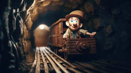 Realistic 3D Pinocchio doll illustration, cartoon 3dの素材