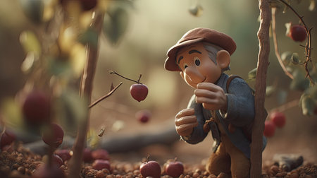 Realistic 3D Pinocchio doll illustration, cartoon 3dの素材