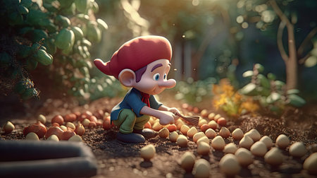 Realistic 3D Pinocchio doll illustration, cartoon 3dの素材