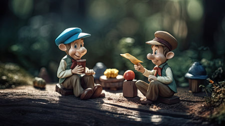 Realistic 3D Pinocchio doll illustration, cartoon 3dの素材