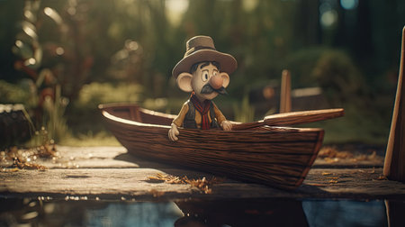 Realistic 3D Pinocchio doll illustration, cartoon 3dの素材