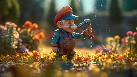 Realistic 3D Pinocchio doll illustration, cartoon 3dの素材