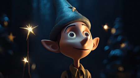 Realistic 3D Pinocchio doll illustration, cartoon 3dの素材