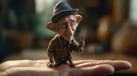 Realistic 3D Pinocchio doll illustration, cartoon 3dの素材