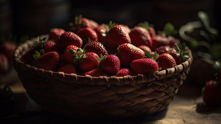 Ilusration of fresh strawberries, 3d realisticの素材