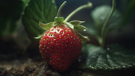 Ilusration of fresh strawberries, 3d realisticの素材