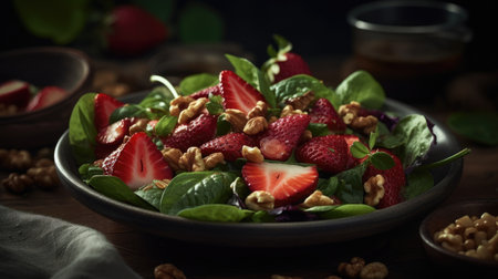 Ilusration of fresh strawberries, 3d realisticの素材