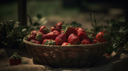 Ilusration of fresh strawberries, 3d realisticの素材