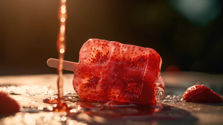 Ilusration of fresh strawberries, 3d realisticの素材