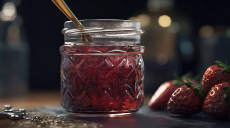 Ilusration of fresh strawberries, 3d realisticの素材