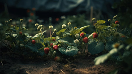 Ilusration of fresh strawberries, 3d realisticの素材