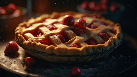 Ilusration of fresh strawberries, 3d realisticの素材