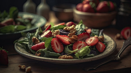 Ilusration of fresh strawberries, 3d realisticの素材