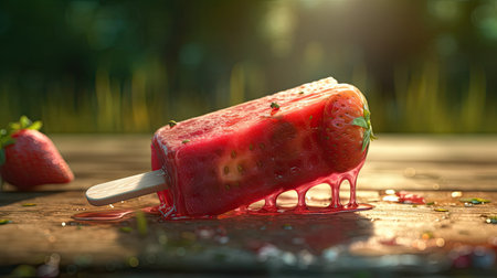 Ilusration of fresh strawberries, 3d realisticの素材