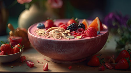 Ilusration of fresh strawberries, 3d realisticの素材