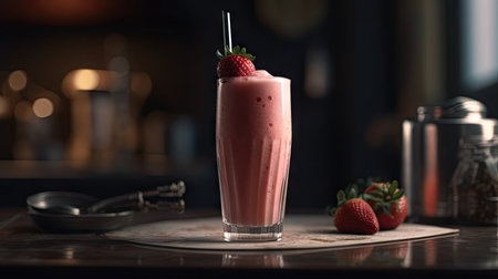 Ilusration of fresh strawberries, 3d realisticの素材