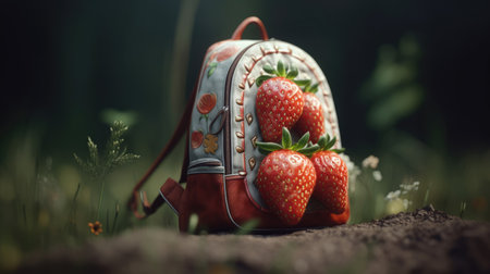 Ilusration of fresh strawberries, 3d realisticの素材