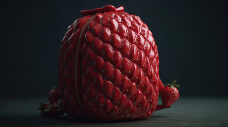 Ilusration of fresh strawberries, 3d realisticの素材