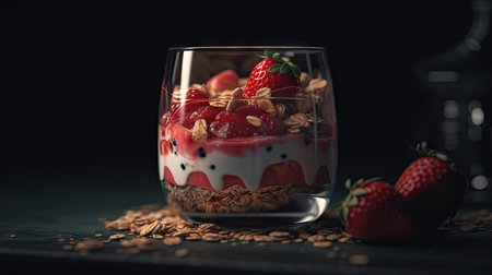 Ilusration of fresh strawberries, 3d realisticの素材