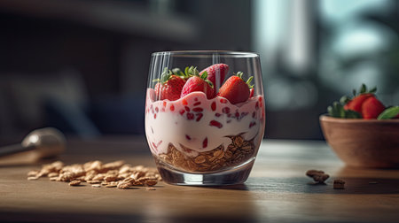 Ilusration of fresh strawberries, 3d realisticの素材
