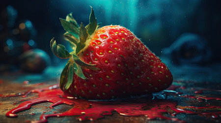 Ilusration of fresh strawberries, 3d realisticの素材