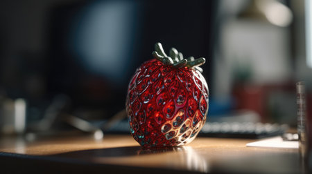 Ilusration of fresh strawberries, 3d realisticの素材