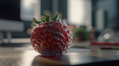 Ilusration of fresh strawberries, 3d realisticの素材