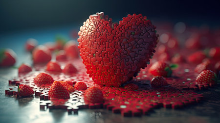 Ilusration of fresh strawberries, 3d realisticの素材