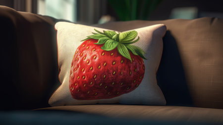 Ilusration of fresh strawberries, 3d realisticの素材