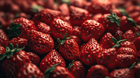 Ilusration of fresh strawberries, 3d realisticの素材