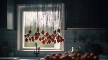 Ilusration of fresh strawberries, 3d realisticの素材