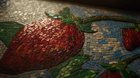 Ilusration of fresh strawberries, 3d realisticの素材