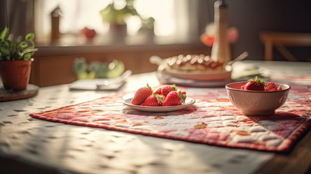 Ilusration of fresh strawberries, 3d realisticの素材