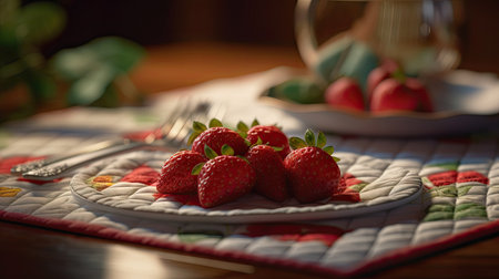 Ilusration of fresh strawberries, 3d realisticの素材
