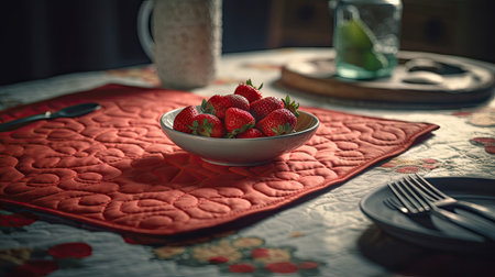 Ilusration of fresh strawberries, 3d realisticの素材