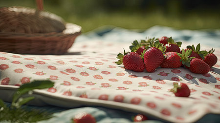Ilusration of fresh strawberries, 3d realisticの素材
