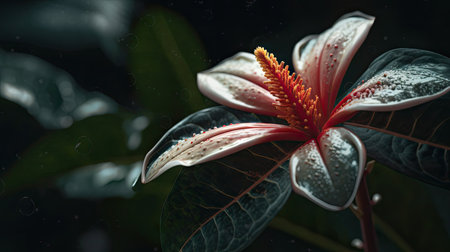 Illustration of beautiful flowers and floral motifs on an item, 3d realisticの素材