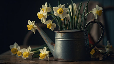 Illustration of beautiful flowers and floral motifs on an item, 3d realisticの素材