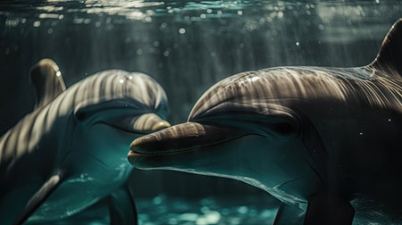 Illustration of a dolphin lumbe in the sea, 3d realisticの素材